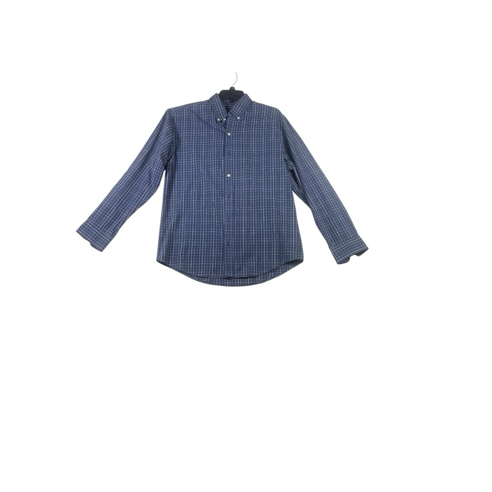 Arrow USA 1851 Men's Blue Plaid Button Front Dress Shirt Size Medium Long Sleeve